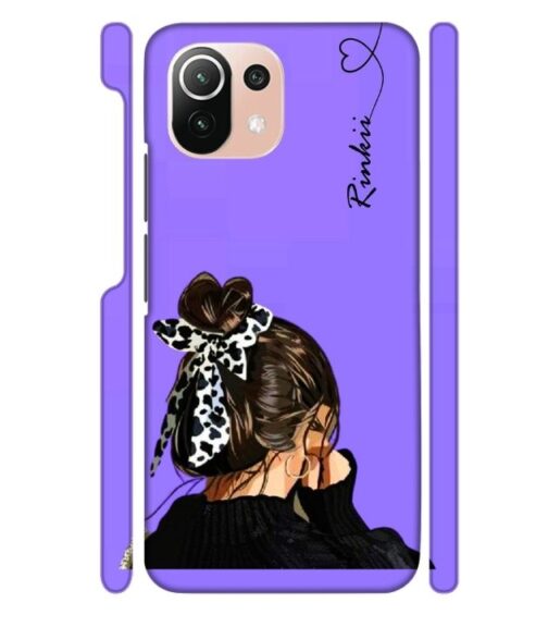 Girl with Customize text Mi 11 Lite Mobile Cover
