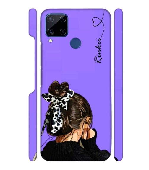 Girl with Customize text Realme C15 Mobile Cover