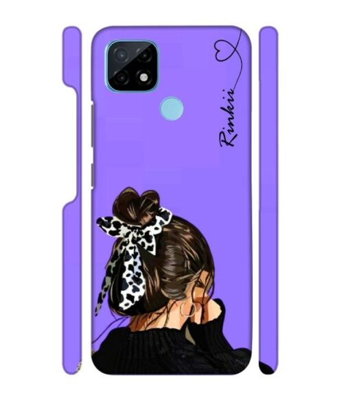 Girl with Customize text Realme C21 Mobile Cover