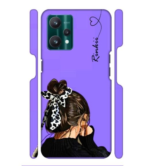 Girl with Customize text Realme 9 Pro Mobile Cover