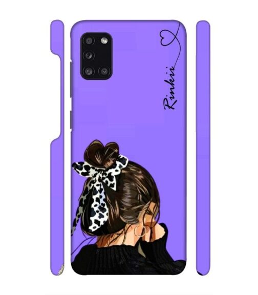 Girl with Customize text Samsung Galaxy A31 Mobile Cover