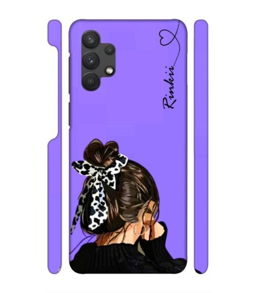 Girl with Customize text Samsung Galaxy A32 Mobile Cover