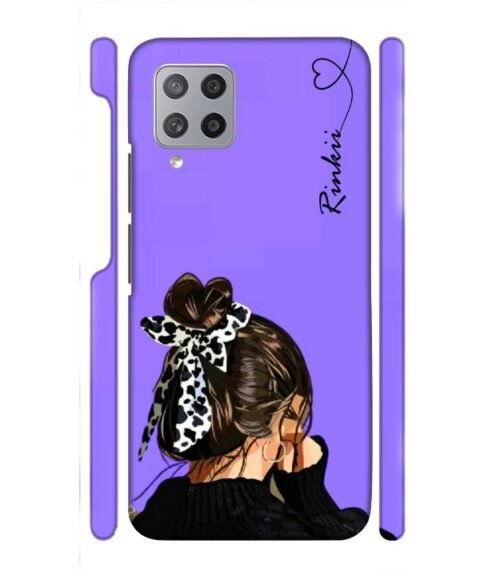 Girl with Customize text Samsung Galaxy F62 Mobile Cover