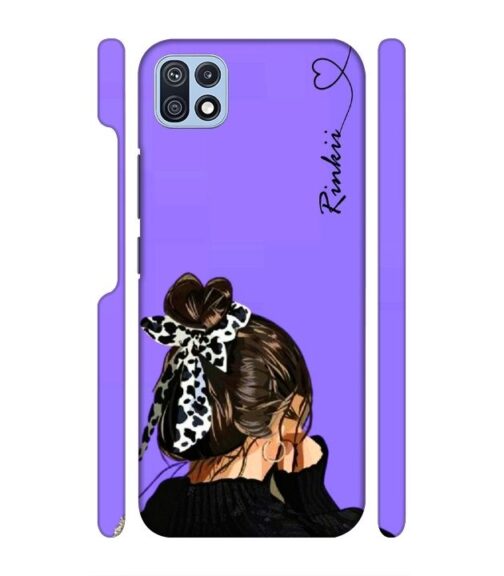 Girl with Customize text Samsung Galaxy F42 (5G) Mobile Cover