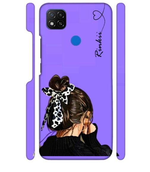 Girl with Customize text POCO C31 Mobile Cover