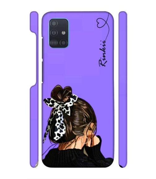 Girl with Customize text Samsung Galaxy A51 Mobile Cover