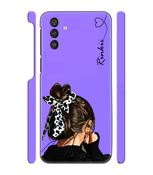 Girl with Customize text Samsung Galaxy M13 4G Mobile Cover