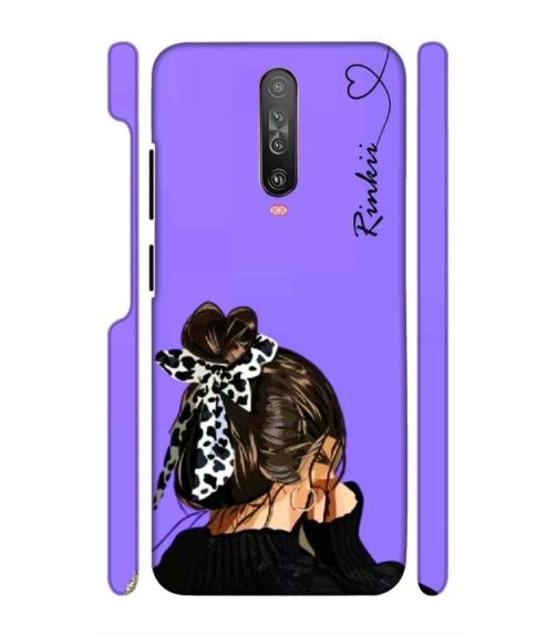 Girl with Customize text Poco X2 Mobile Cover