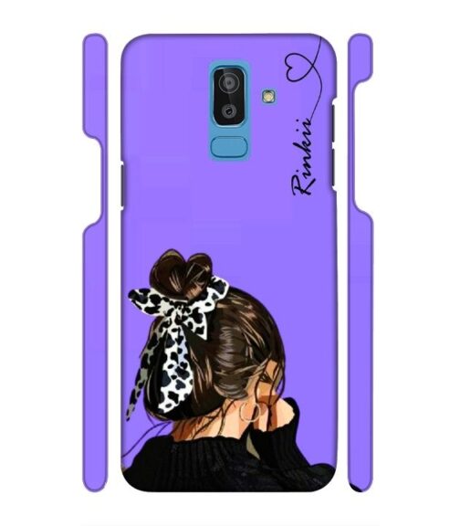 Girl with Customize text Samsung Galaxy J8 Mobile Cover