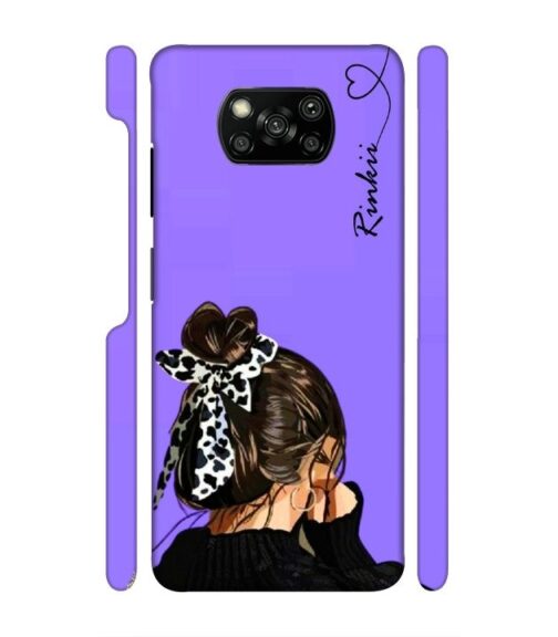 Girl with Customize text Poco X3 Mobile Cover