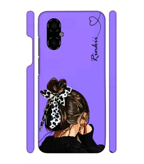 Girl with Customize text Poco M5 5G Mobile Cover