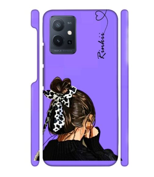 Girl with Customize text Vivo Y75 (5G) Mobile Cover