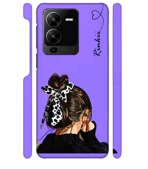 Girl with Customize text Vivo Y35 Mobile Cover