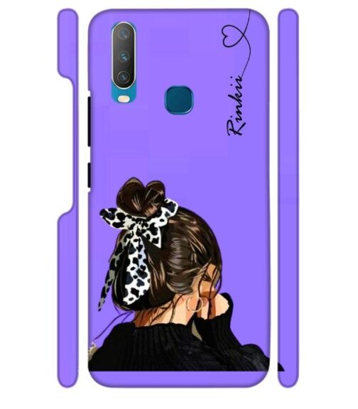 Girl with Customize text Vivo Y19 Mobile Cover