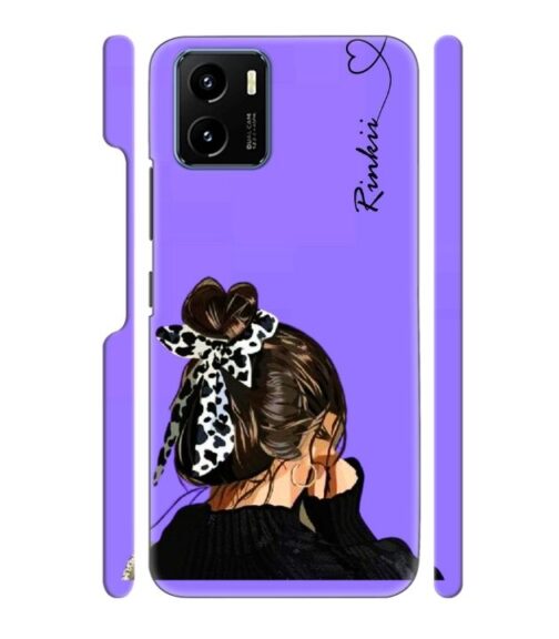 Girl with Customize text Vivo Y15 S Mobile Cover