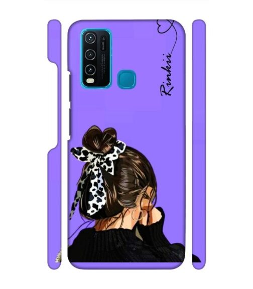 Girl with Customize text Vivo Y30 Mobile Cover