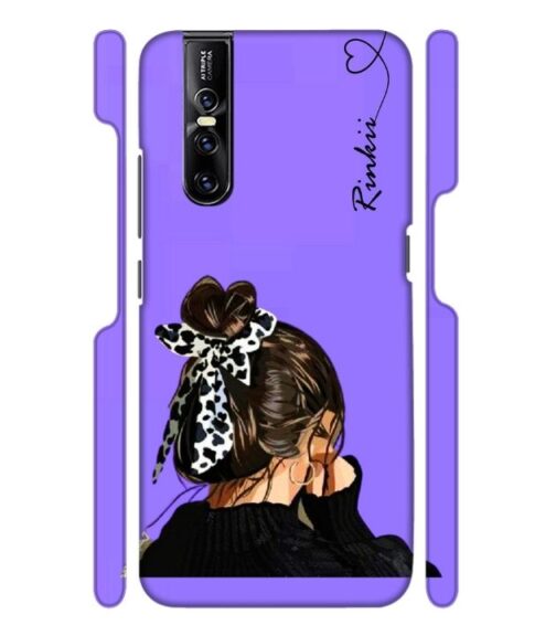 Girl with Customize text Vivo V15 Pro Mobile Cover
