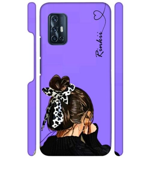Girl with Customize text Vivo V17 Mobile Cover