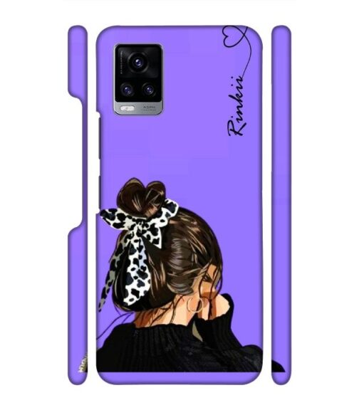 Girl with Customize text Vivo V20 Mobile Cover