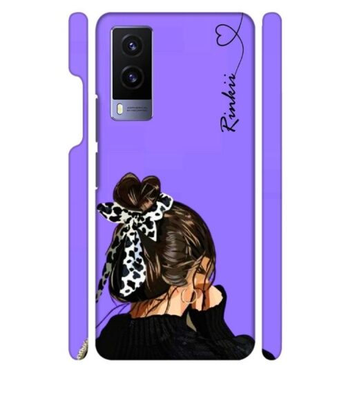Girl with Customize text Vivo V21 E Mobile Cover