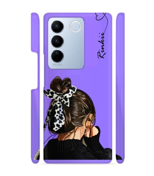 Girl with Customize text Vivo V27 5G Mobile Cover