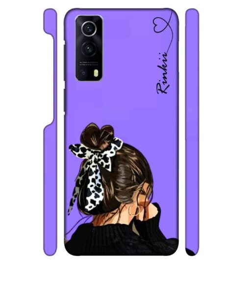Girl with Customize text iQOO Z3 Mobile Cover