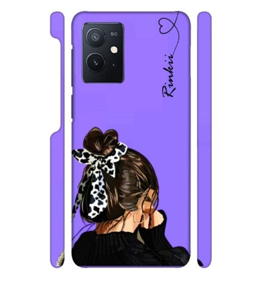 Girl with Customize text iQOO Z6 Mobile Cover