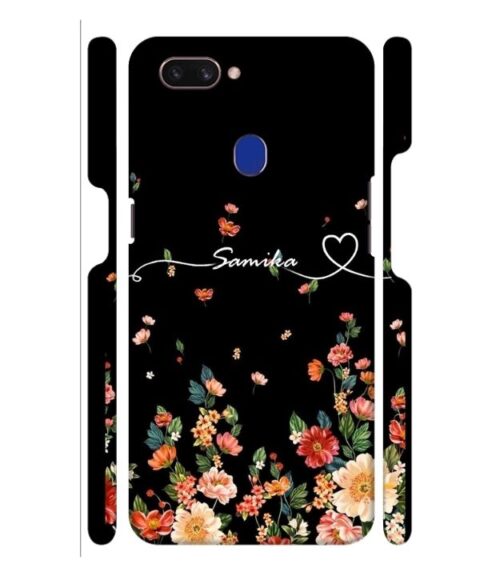 Floral design with Customize text Oppo F9 Pro Mobile Cover