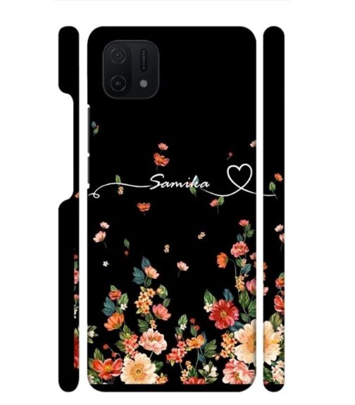 Floral design with Customize text Oppo A16 E Mobile Cover