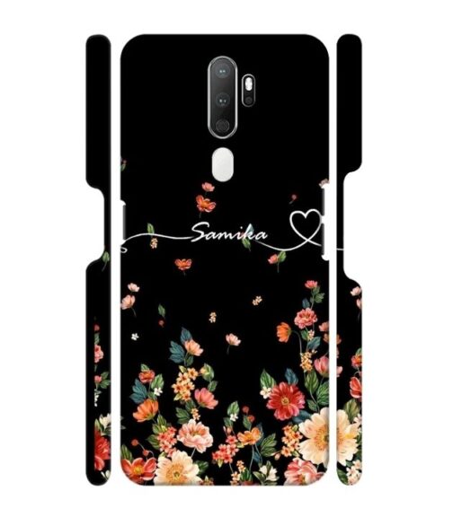 Floral design with Customize text Oppo A9 (2020) Mobile Cover