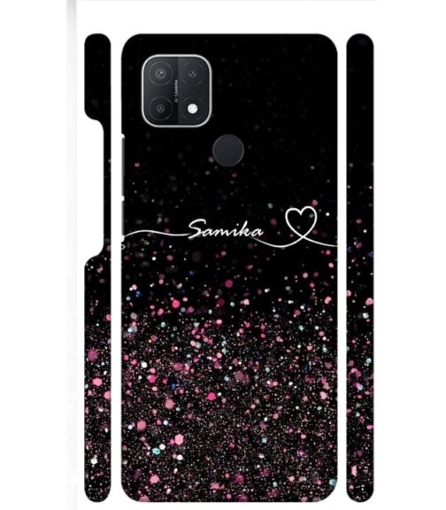 Sparkle design with Customize text Oppo A15 S Mobile Cover