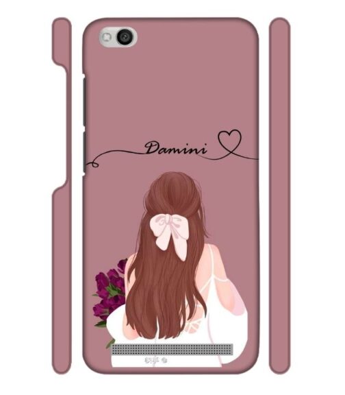 Sweet girl with back pose Customize Text Redmi 5A Mobile Cover