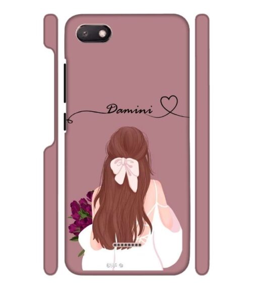 Sweet girl with back pose Customize Text Redmi 6 A Mobile Cover