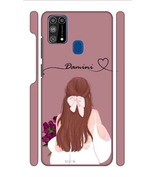 Sweet girl with back pose Customize Text Samsung Galaxy M31 Mobile Cover