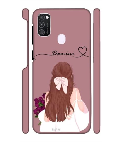 Sweet girl with back pose Customize Text Samsung Galaxy M30 S Mobile Cover