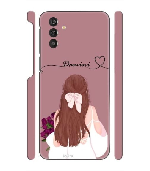 Sweet girl with back pose Customize Text Samsung Galaxy M13 4G Mobile Cover