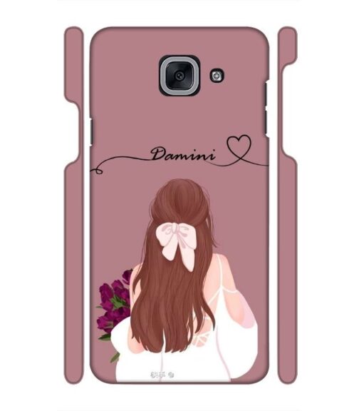 Sweet girl with back pose Customize Text Samsung Galaxy J7 Max Mobile Cover