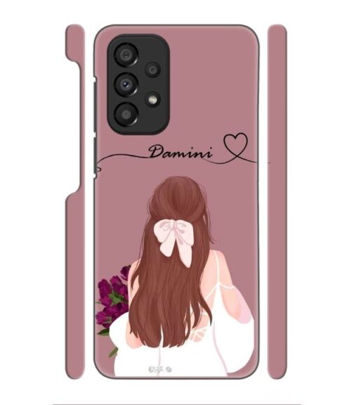 Sweet girl with back pose Customize Text Samsung Galaxy A53 5G Mobile Cover