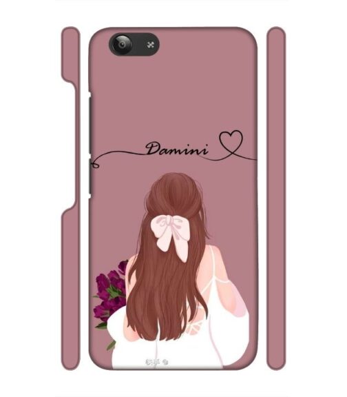 Sweet girl with back pose Customize Text Vivo Y53 Mobile Cover