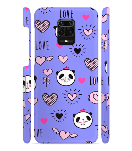 Love text with panda emoji Poco M2 Pro Mobile Cover