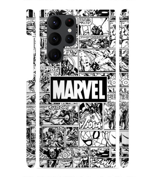 Marvel black and white abstract Samsung Galaxy S22 Ultra Mobile Cover