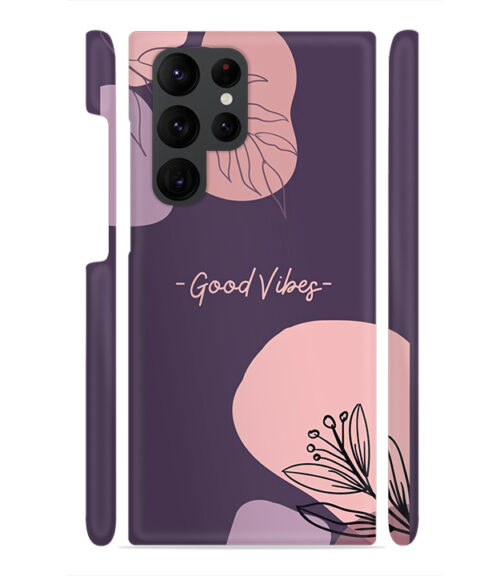 Good vibes text with foral design Samsung Galaxy S22 Ultra Mobile Cover