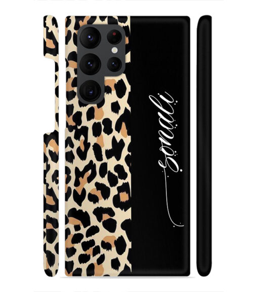 Half tiger skin & half black Pattern Samsung Galaxy S22 Ultra Mobile Cover