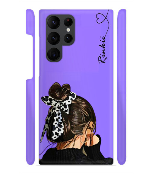 Girl with Customize text Samsung Galaxy S22 Ultra Mobile Cover