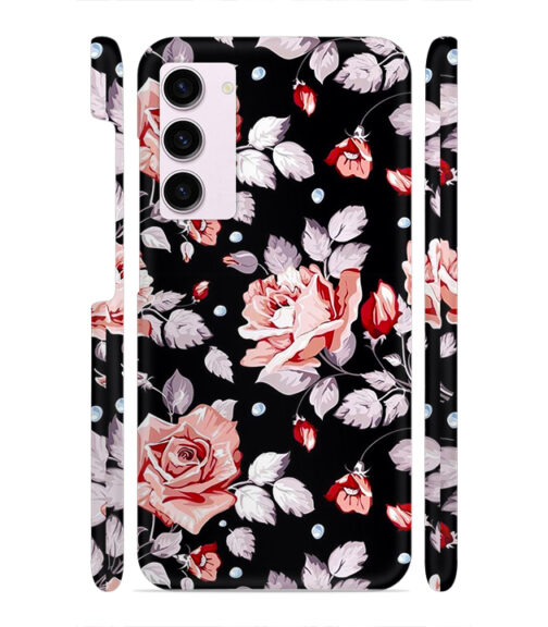 Floral design with black background Samsung Galaxy S23 5G Mobile Cover