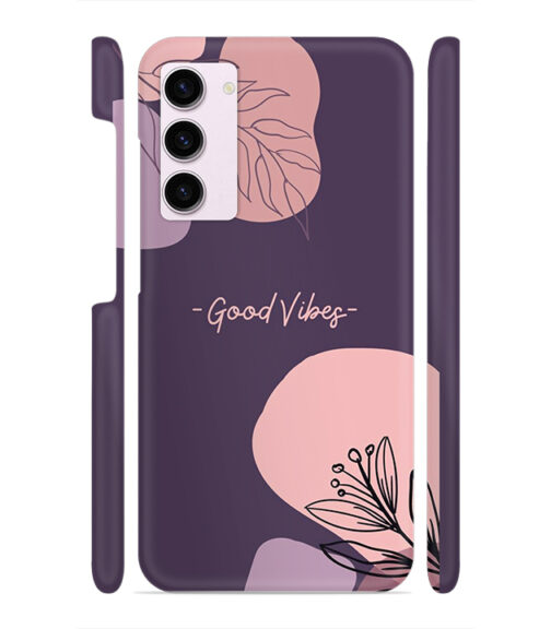 Good vibes text with foral design Samsung Galaxy S23 5G Mobile Cover