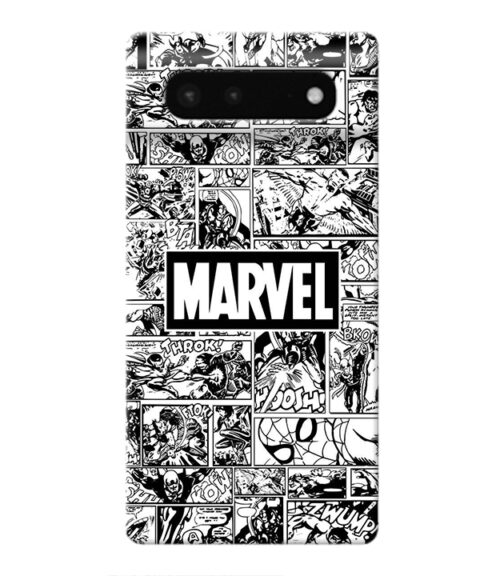 Marvel black and white abstract Google pixel 6 Mobile Cover