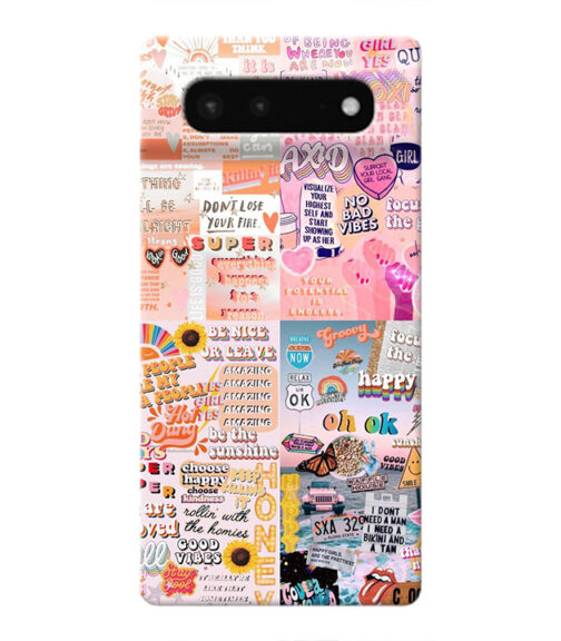 Vintage style multiple graphics Google pixel 6 Mobile Cover