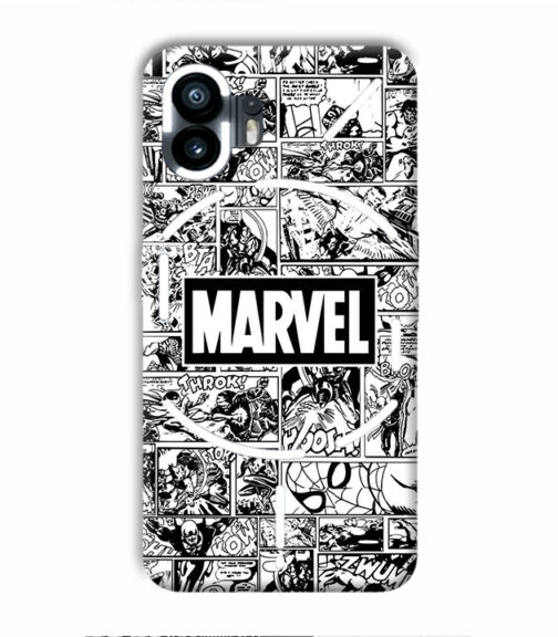 Marvel black and white abstract Nothing Phone 2 Mobile Cover
