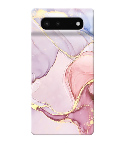 Pink abstract design with gold glitter Google pixel 6 Mobile Cover